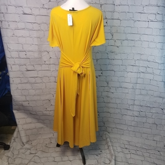 Lane Bryant yellow Jersey midi dress new - Picture 3 of 10